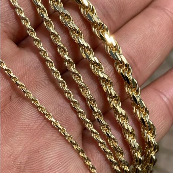 Real Solid 925 Gold Rope Bracelet 2mm 7.5" - Multiple Sizes Available - Picture 4 of 5